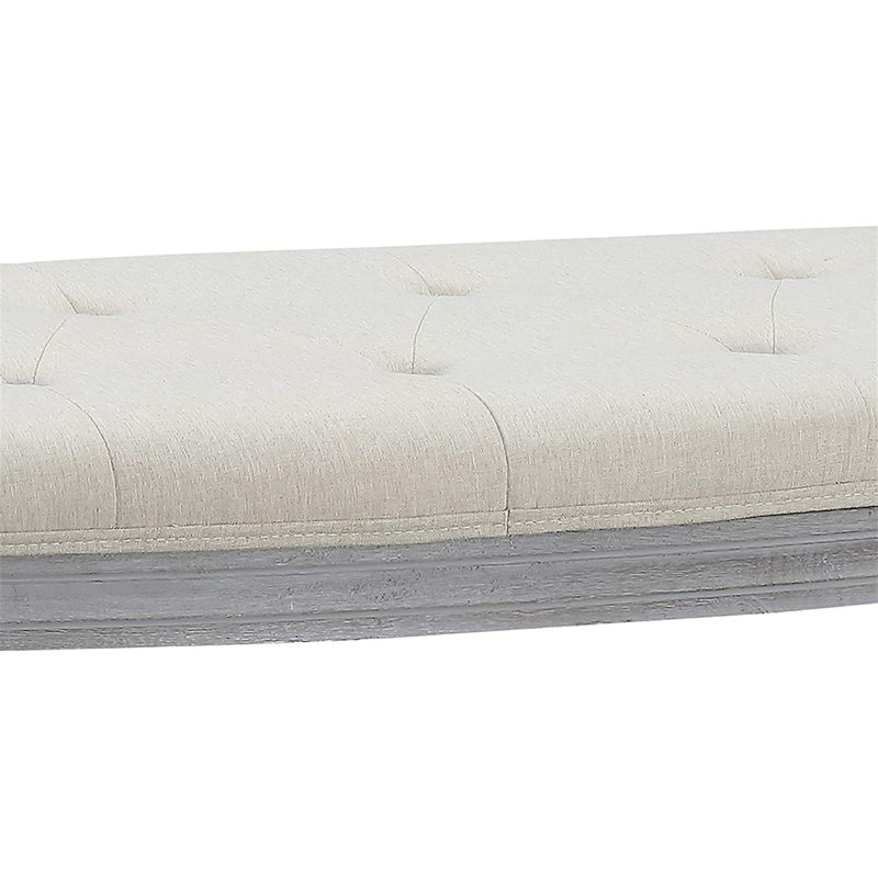 Banc rembourré capitonné beige clair Coastal