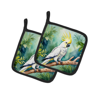 Sulphurcrested Cockatoo Pair of Pot Holders