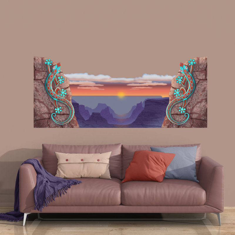 Adhésif décoratif sud-ouest lézard, H 52 po x l 125,9 po