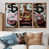 Toile avec cadre flottant brun