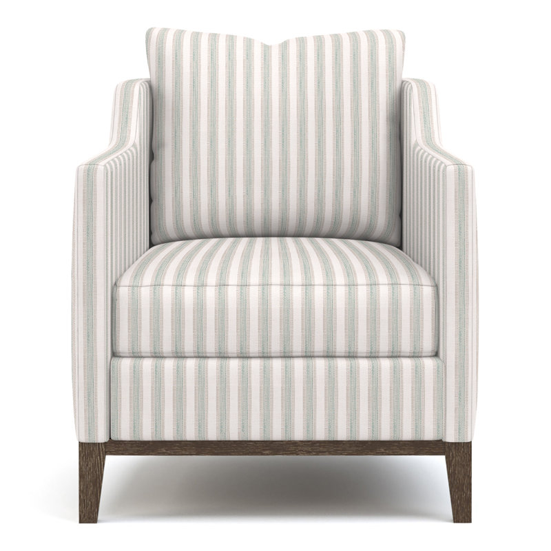 Fauteuil club Maidstone, Perigold ‑ cendre à rayures Piccadilly, Piètement