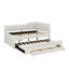 Full Size Upholstered Daybed With Trundle And Drawers-1213335829