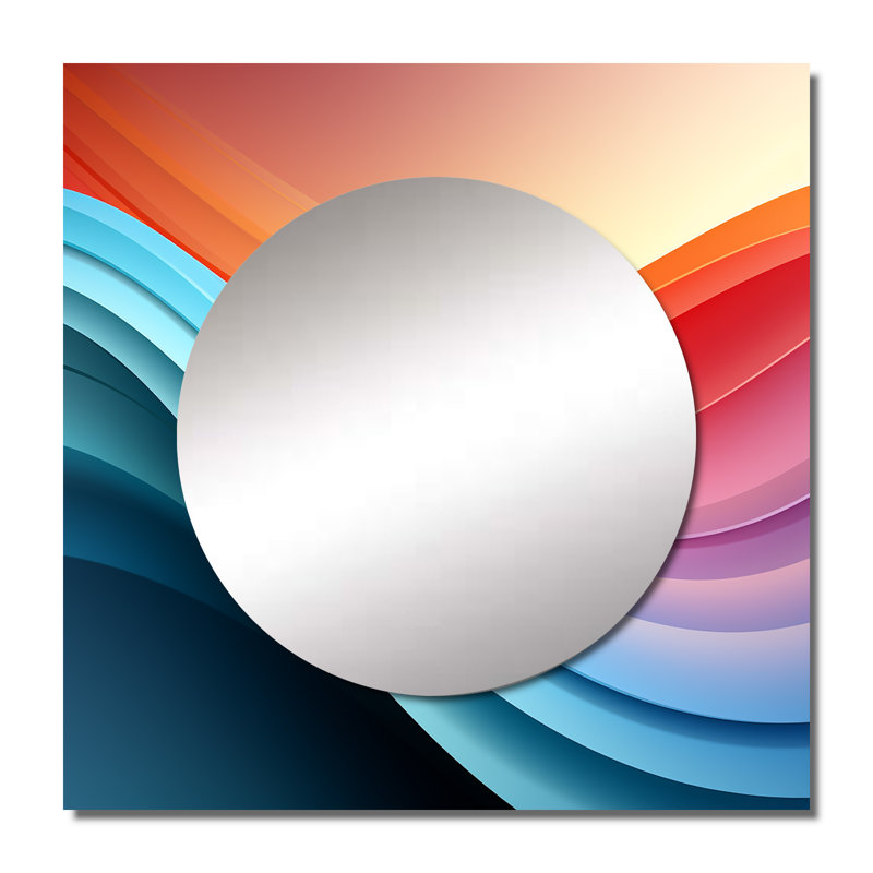 Art mural miroir de salon Lillianne - Formes abstraites, 23 po x 23 po