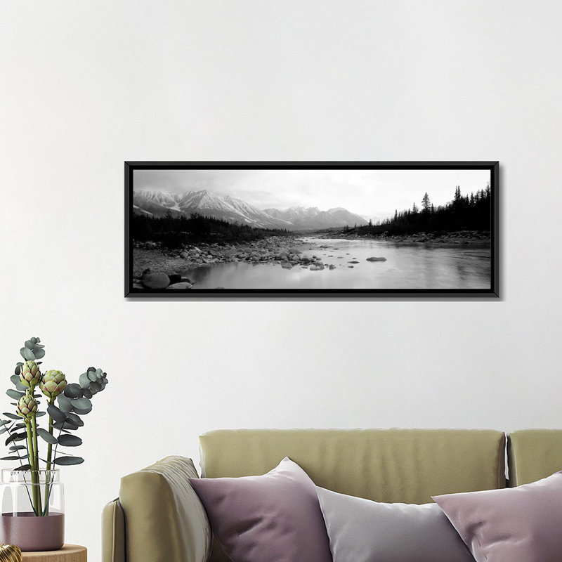 « usa, alaska, kennicott river », reproduction de photo sur toile, H 16 po x l 48 po x P 1,5 po, Toile avec cadre noir