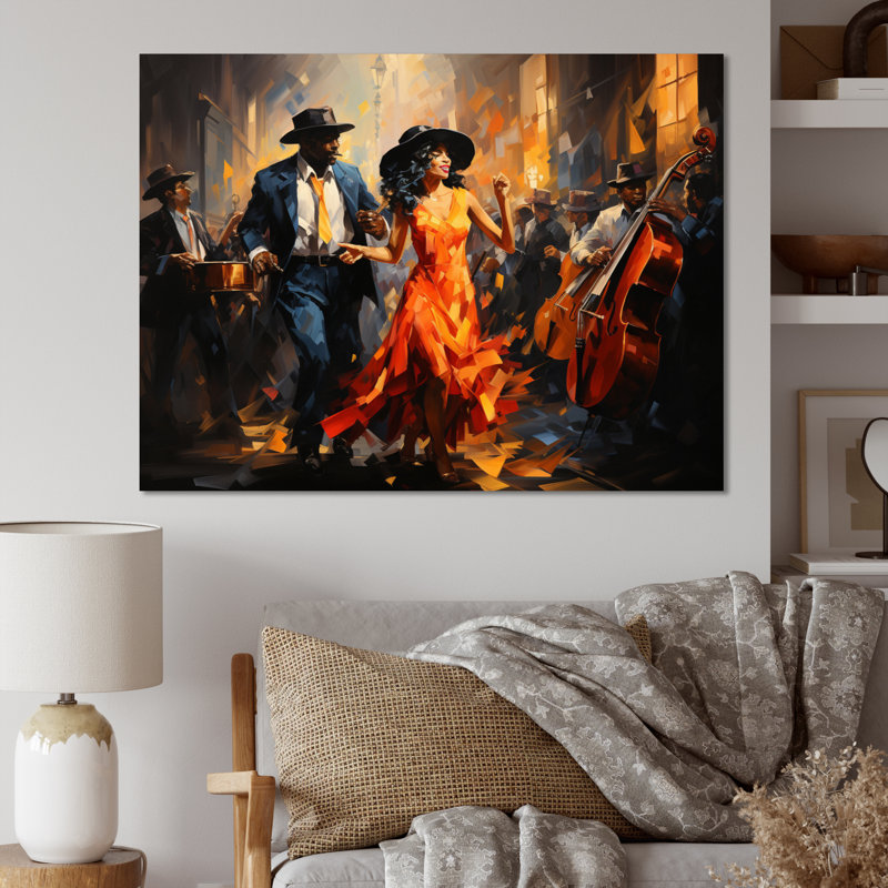 Art africain-américain, Spirit II - Art africain sur toile, art mural, H 16 po x l 32 po x P 1 po, Toile tendue