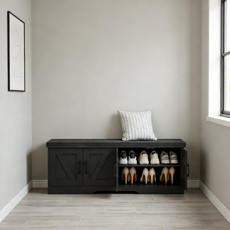 Banc de rangement avec siège rembourré