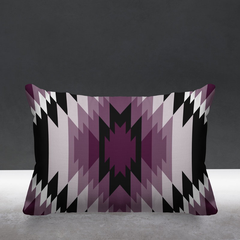Coussin décoratif intérieur / extérieur Juan Southwestern, Mauve