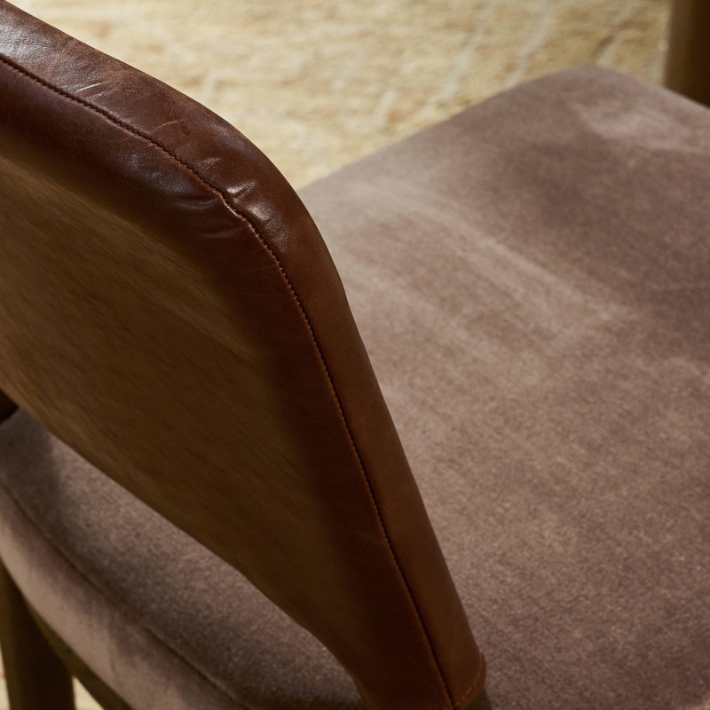 Ryver Dining Chair-Dulane Mahogany, Monte Mushroom