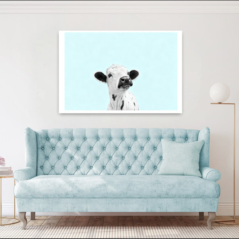 Art contemporain, vache rétro, art mural, H 40 po x l 60 po