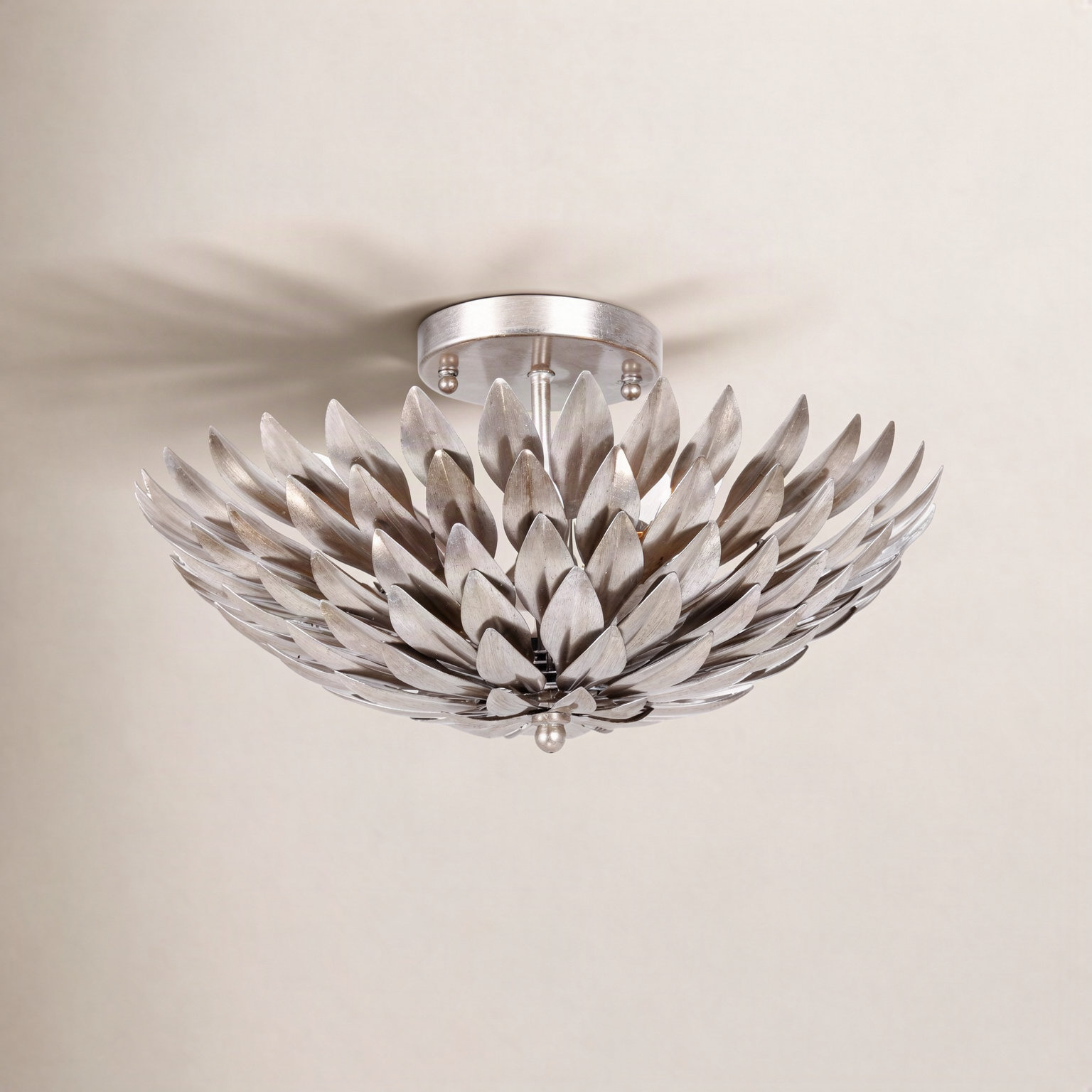 Margo 4-Light Semi Flush Mount, Antique Silver