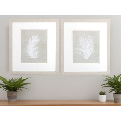 Set Of Two Palm Oasis White Framed Print Wall Art