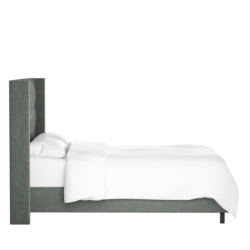 Casstown Upholstered Bed, Zuma Charcoal Textured Linen, Full