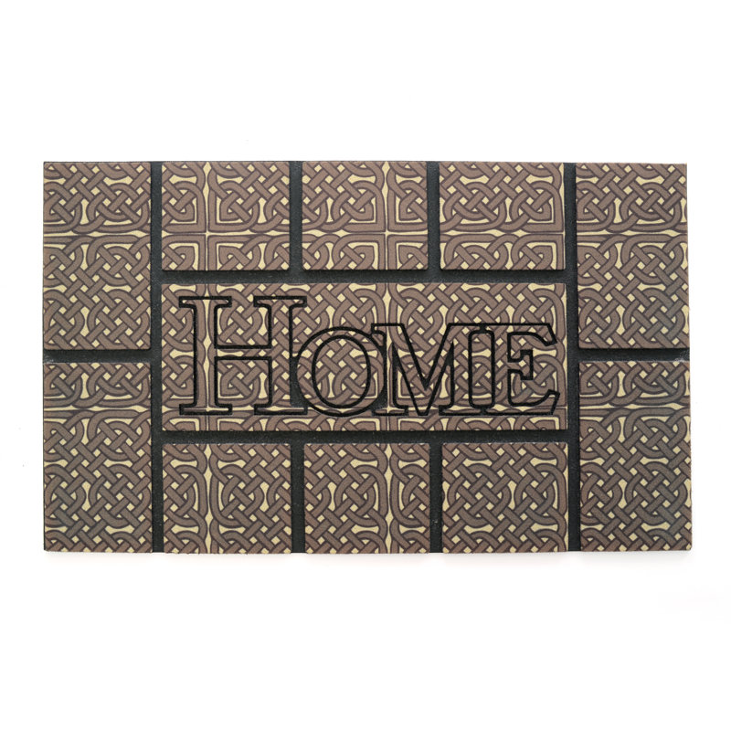 Delafuente Non-Slip Geometric Outdoor Doormat