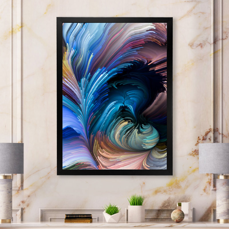 Élégance de liquide Art 11 - décoration murale moderne en toile, Cadre noir, H 12 po x l 8 po x P 1 po