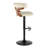 Laquietta Adjustable Height Faux Leather Bar Stool with Rounded T Footrest-93726474-93726475