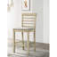 Table de salle à manger à hauteur de comptoir 5 pièces - Chaise tapissier crème et quatre chaises carrées