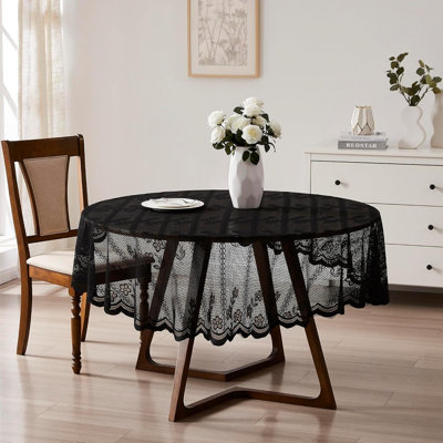 Croched Round Floral Wedding Lace Tablecloth