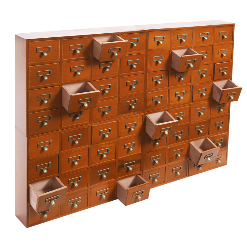 64-Drawer Desk Organizer Set, Brown