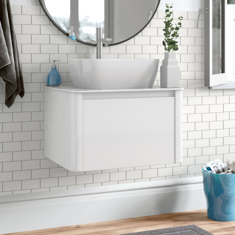 650cm Single Bathroom Vanity Base Only in White, White, White