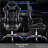 Gaming Chair with Massage Lumbar Support Ergonomic Video Game Chair for Adults, Adjustable Headrest & Footrest, 90-135° Recline, 360° Swivel, Grey-1977930649