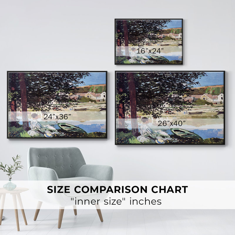 Monet, Toile avec cadre flottant noir, H 41 po x l 27 po x P 2 po
