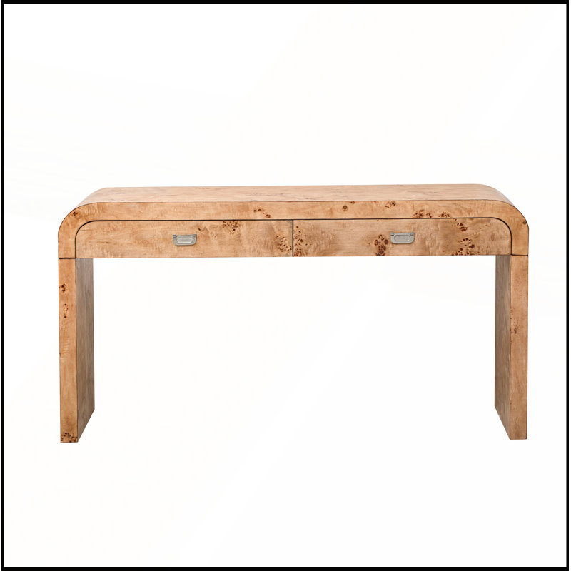 Table d'entrée 60 "en bois avec 2 grands tiroirs et poignées en métal pour le salon, le vestibule, le couloir et le bureau