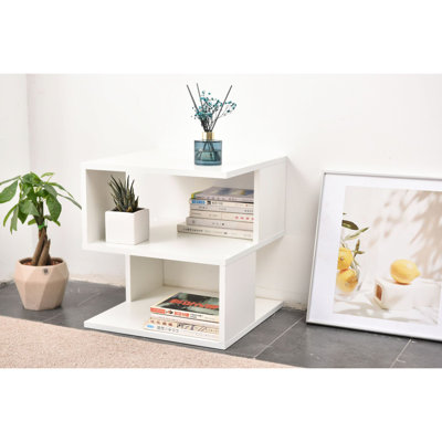 Étagère à livres 2 couches en blanc crème pour la maison, bois d'ingénierie, salon et chambre polyvalents, surface lisse, étagères robustes et faciles à nettoyer, capacité de charge