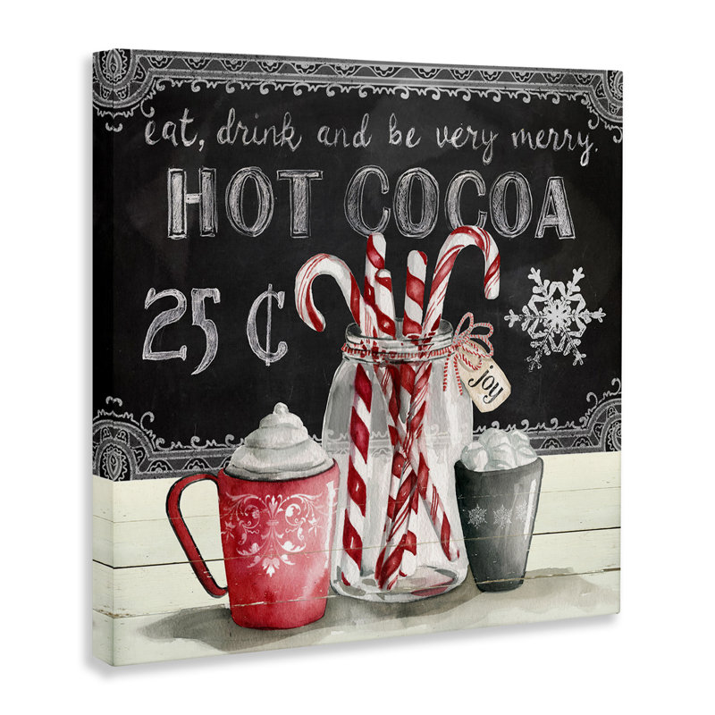 Art mural sur toile The Holiday Aisle®, cacao et bonbon, par Carol Robinson, H 24 po x l 24 po x P 1,5 po