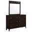 Ensemble de commode contemporaine à 6 tiroirs avec miroir rembourré Contemporary