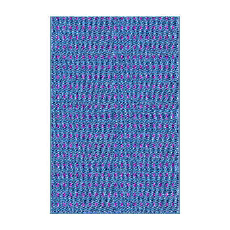 Tapis de zone bleue à motifs, Rectangle 2 pi x 4 pi