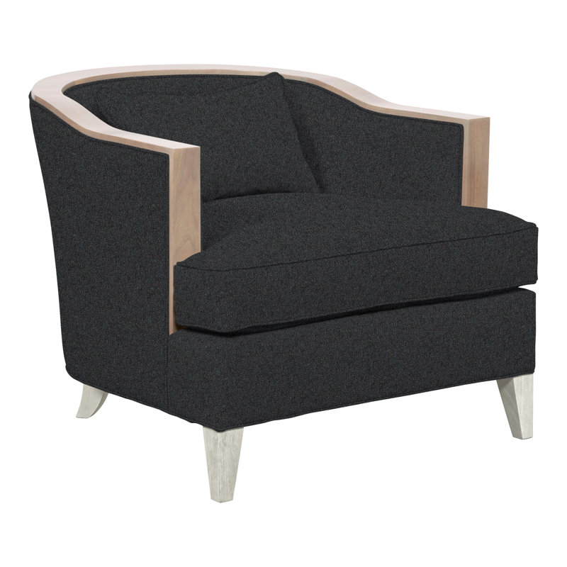 Thom Filicia Home Upholstered Barrel Chair, Wrenn, Ian Lagoon Polyester