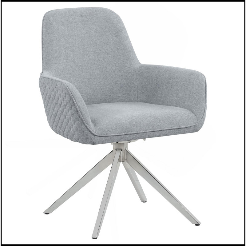 Chaise rembourrée en tissu, Revêtement gris