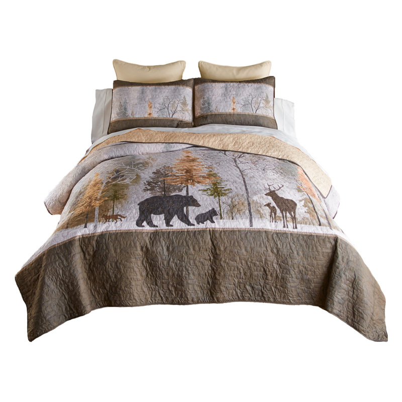 Donna Sharp Dawn Mist 3PC Lodge King Quilt Set, King Quilt + 2 Pillow Shams