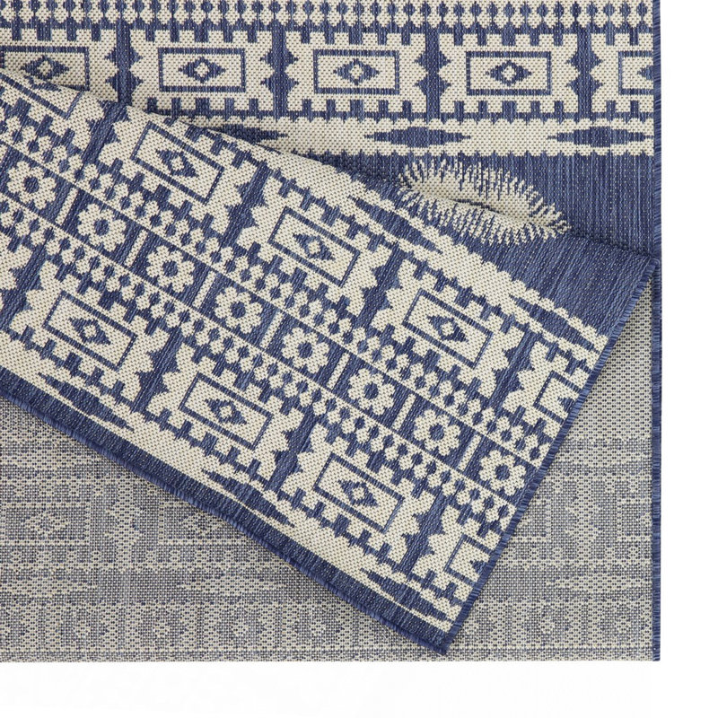 Blue Indoor/Outdoor Area Rug, Rectangle 5'3" x 7'3"
