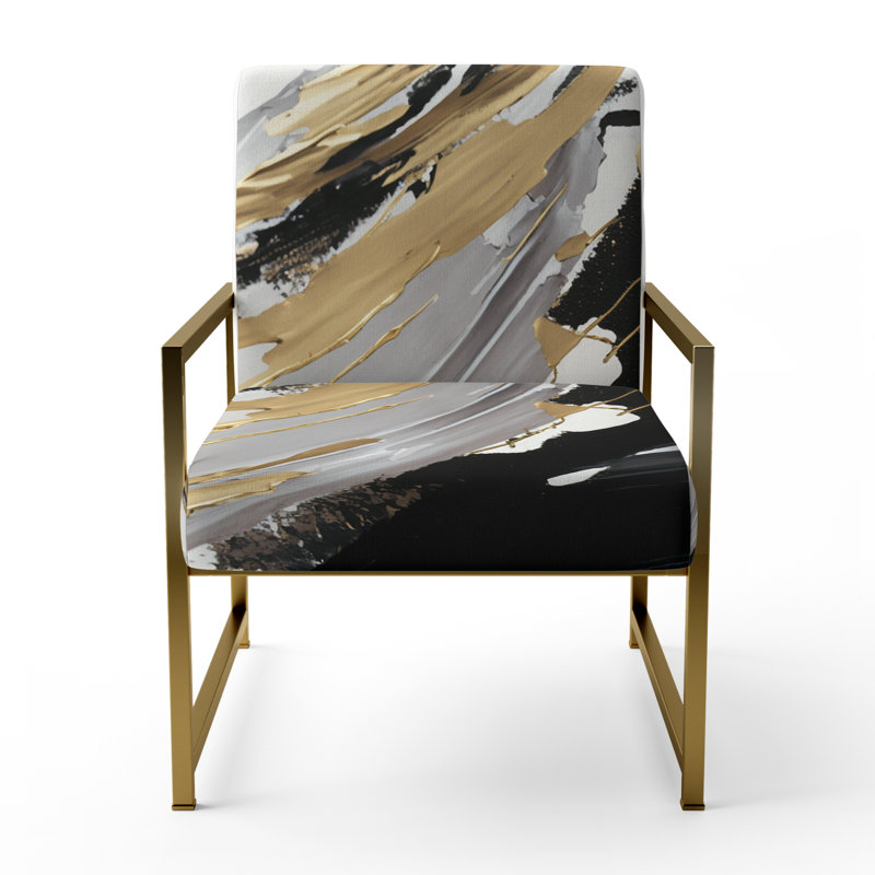 Fauteuil rembourré en V, exquis Darling, Doré