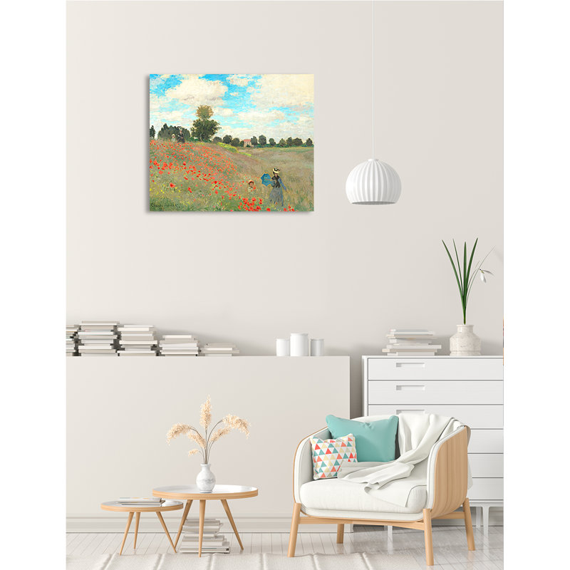Coquelicots à Argenteui par Claude Monet - reproduction d'art, H 20 po x l 24 po x P 1,5 po, Toile tendue