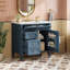 Meuble-lavabo de 36 po avec lavabo supérieur, meuble-lavabo moderne avec 2 tiroirs et tiroir escamotable, meuble-lavabo simple-121018206
