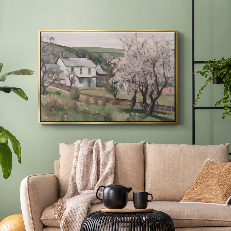 "Vintage Landscape -IV" sur toile, Or, H 17 po x l 25 po