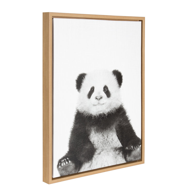 «Panda» par Simon Te of Tai, reproduction d'art sur toile encadrée, Naturel