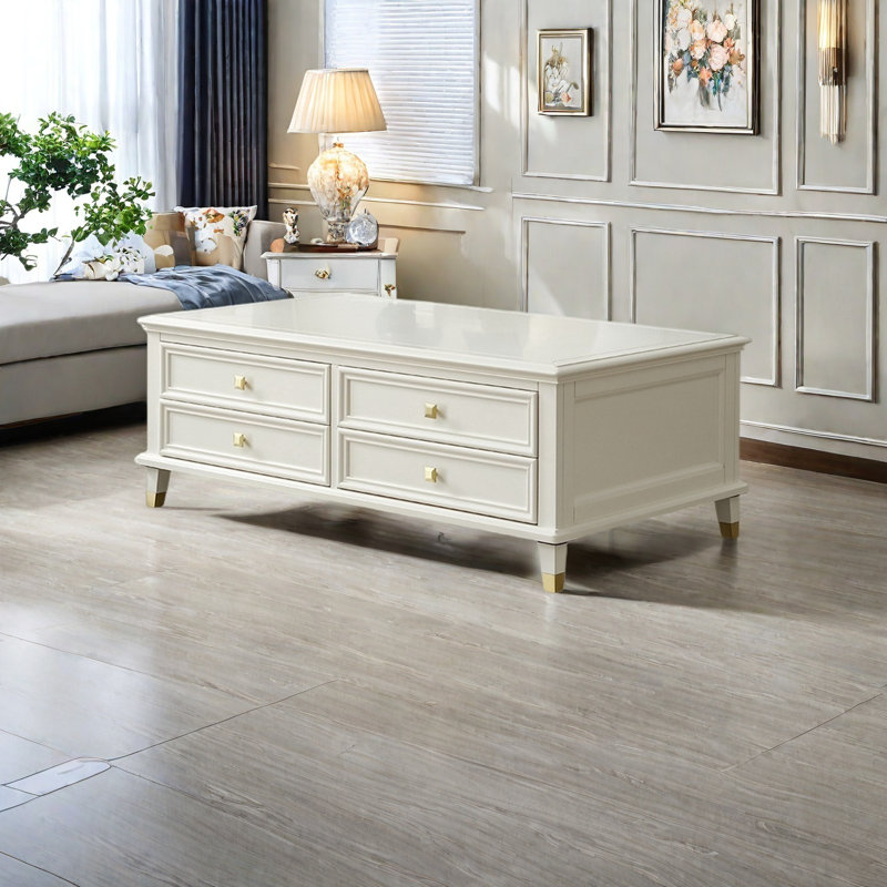 Table basse de style américain., Blanc