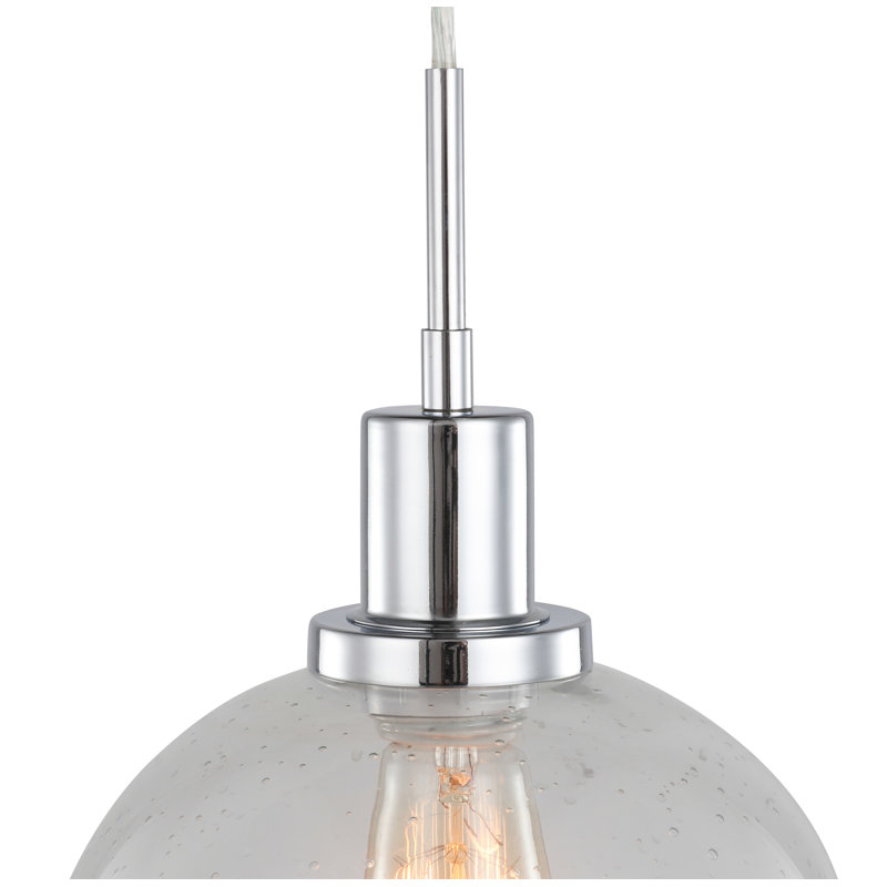 Glassman 1 - Light Single Pendant, Satin Nickel, Clear Seedy