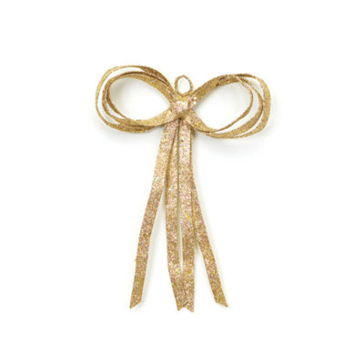 Glitter Drenched Bow Christmas Wall Decor