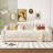 Beige Upholstered Twin Daybed With Armrest Storage And Socket Size In Tone-783607487