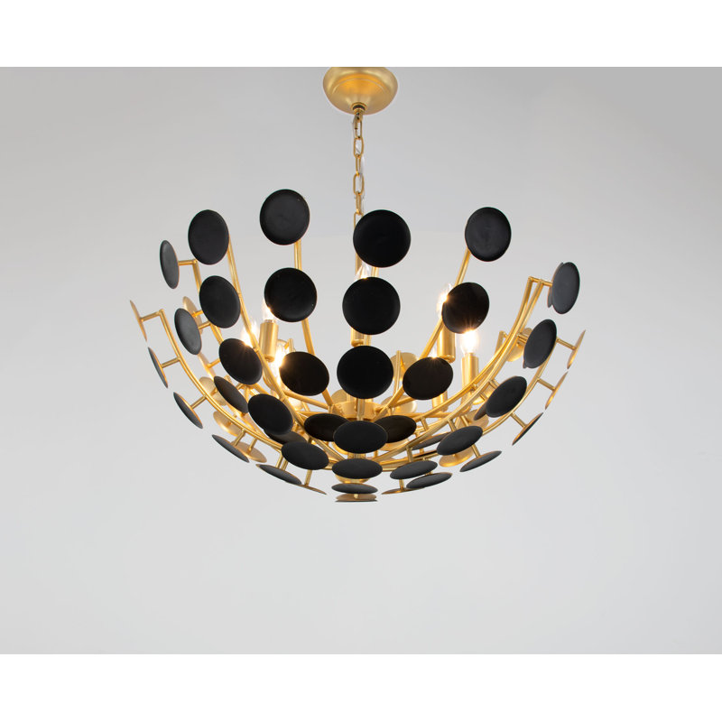 Abbey 8 - Light Chandelier, Black/Soft Gold