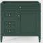 Meuble-lavabo de 36 po sans lavabo supérieur, armoire de rangement moderne avec 2 tiroirs et un tiroir rabattable, structure en bois massif-601162755