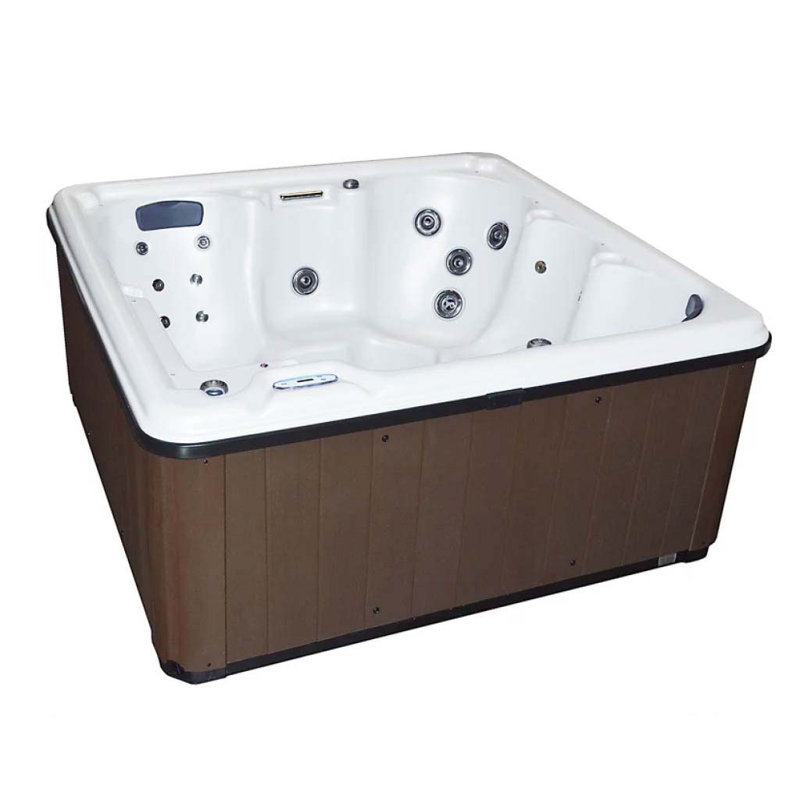 Cyanna Valley Spas Supreme 6 - Person 31 - Jet Plastic Square Hot Tub with Ozonator, Mahogany, Silver
