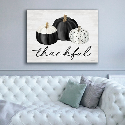  «Thankful», art mural sur toile avec lettres et lignes, 54 po x 40 po