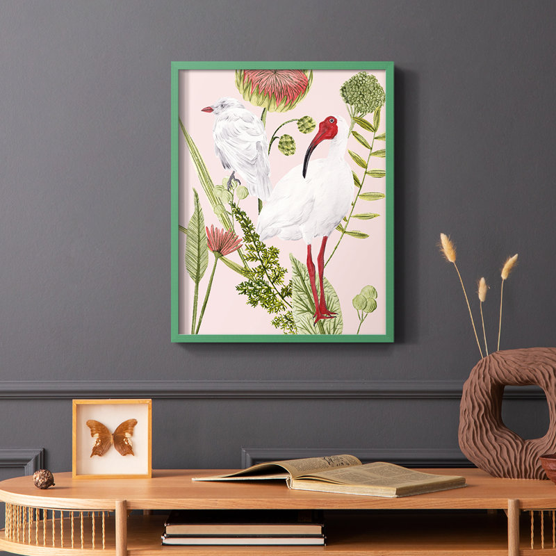 Birds in Motion II, reproduction encadrée - bois massif, Vert, H 10 po x l 8 po