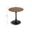 Table ronde Mid-Century 31,5 po en noyer pour 2 personnes, piédestal blanc, convient aux petits coins de cuisine pour 4 personnes, base, nettoyage sans effort-789896020
