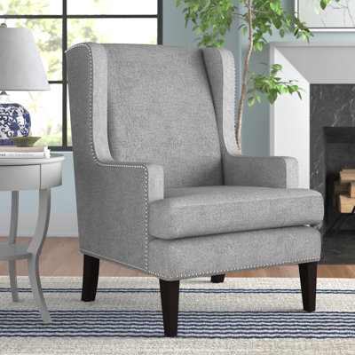 Alvis 29" Modern & Contemporary Accent Chair - Textured Wingback Accent Chair with Elegant Nailhead Trim, Removable Seat Cushion Coverr and Durable Plywood Frame,